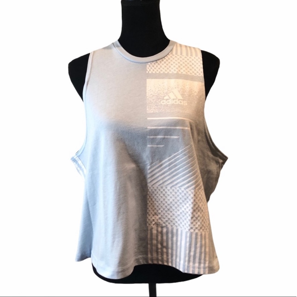 NWT Adidas athletic workout wear light blue sleeveless tank top size extra large